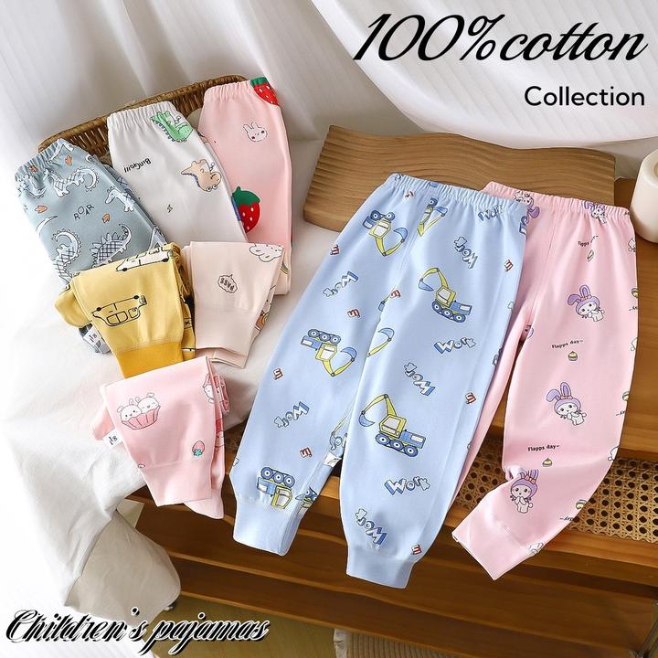 秋冬新款儿童纯棉秋裤卡通精梳全棉睡裤男女童长裤家居裤线裤童裤
