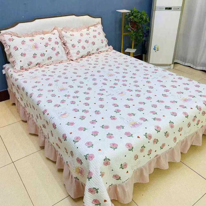 花边款床裙夹棉床盖柔软舒适可机洗四季通用床单
