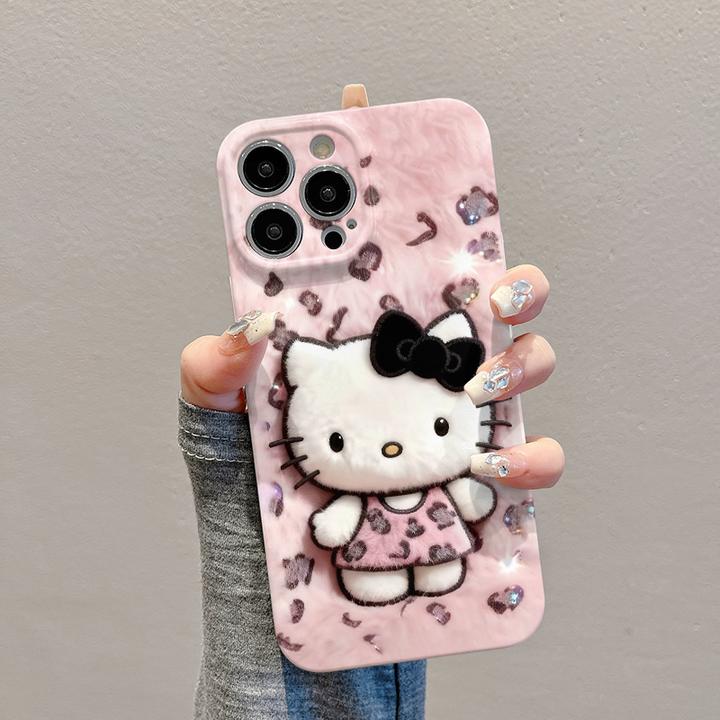 仿毛绒kt猫适用苹果17/16菲林硬手机壳小米15vivo华为p70oppo防摔