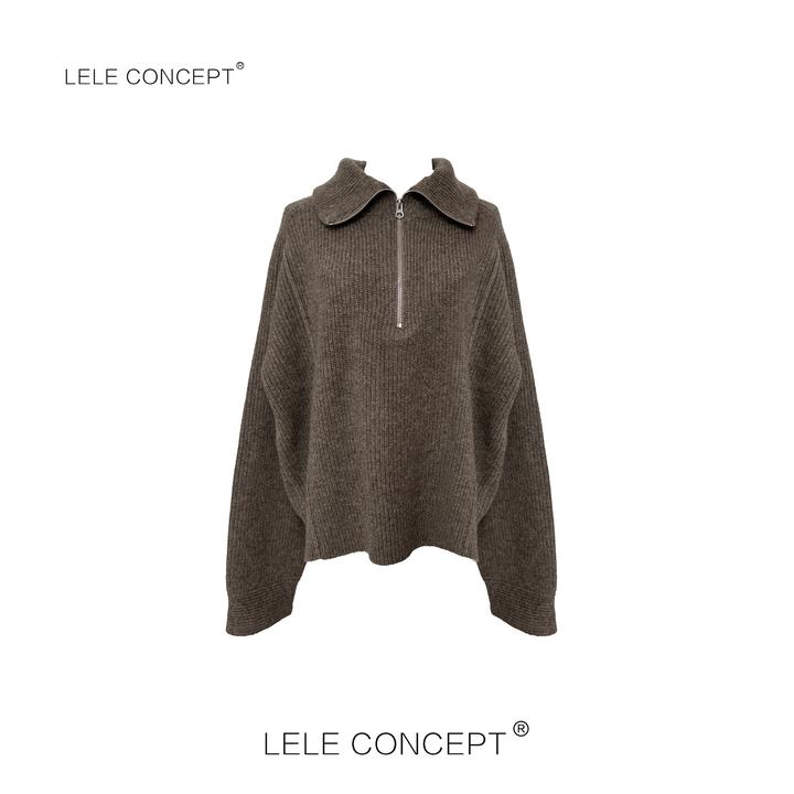 LELE CONCEPT丨【美超】休闲百搭款半拉链立领毛衣FA25D0050W