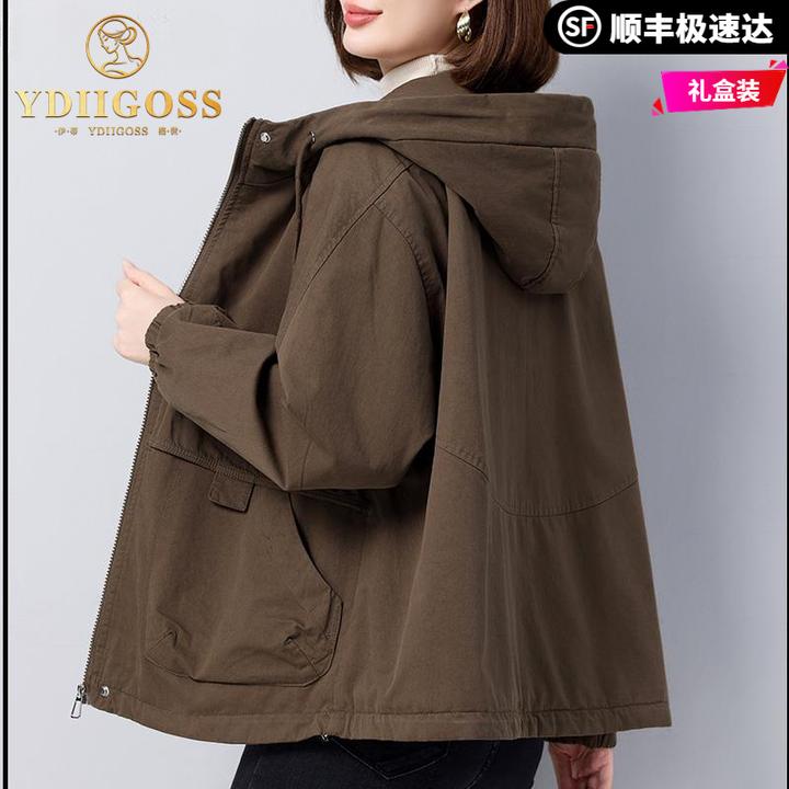 伊蒂格世棉衣连帽外套女装秋冬新款中年加厚大码显瘦宽松休闲棉服