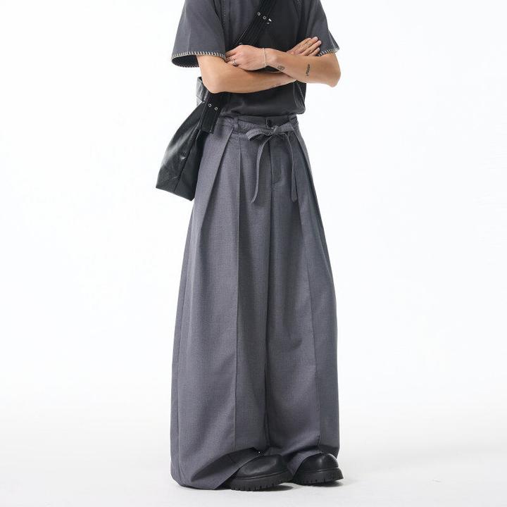 高级感黑色西装裤女2025春季新款高腰垂感拖地裤休闲阔腿裤