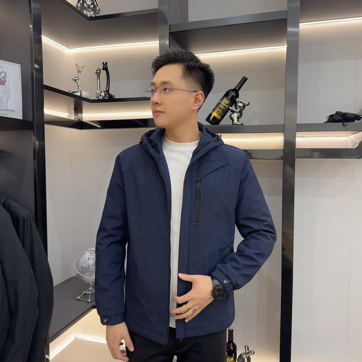 25334秋冬加棉休闲商务百搭舒适夹克高品质设计感连帽外套