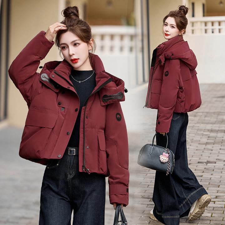 时尚保暖女士短款羽绒服修身显瘦90白鸭绒外套