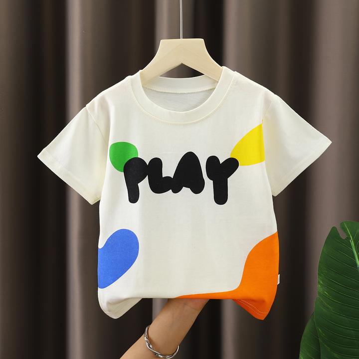 【100%纯棉】儿童T恤夏季洋气短袖男童女童舒适透气半袖上衣