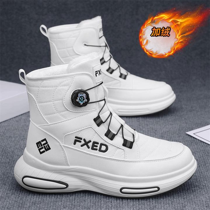 冬季高帮厚底加绒加厚保暖大棉鞋抗寒防水户外雪地靴男款男士防滑
