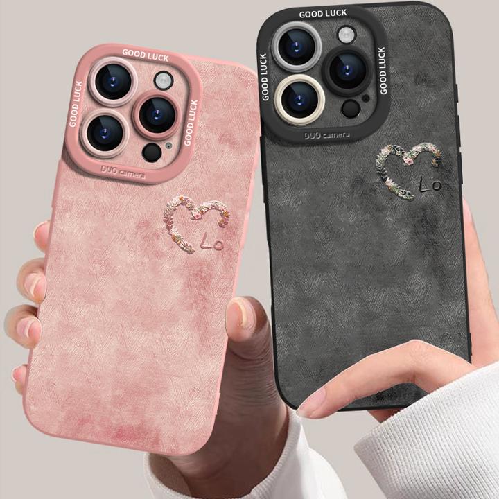 情侣花朵半心适用iphone17promax瞳眼15新款14手机壳iPhone13软12