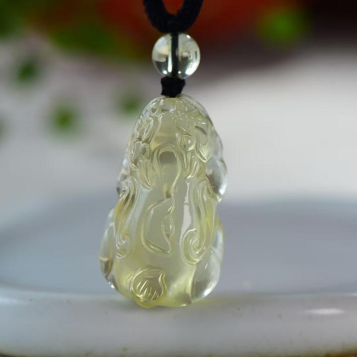 天然黄水晶招财貔貅吊坠项链男女时尚百搭个性招财时尚中国风礼物