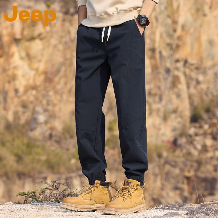 JEEP吉普美式休闲裤男士秋季新款宽松直筒束脚大码潮流透气长裤男