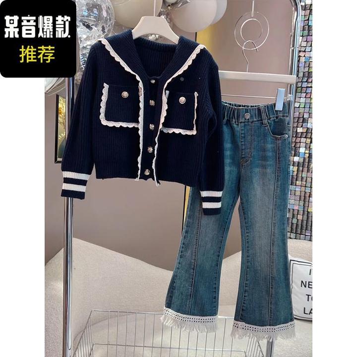 韩系穿搭秋冬女童2024新款女孩手工编织童装儿童针织毛衣开衫外套