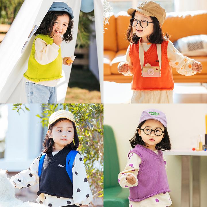 2025中小童清仓四色春女童毛线春秋刺绣领新款可爱超萌儿童衣服