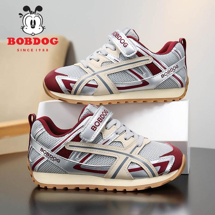 巴布豆童鞋魔术贴轻便休闲鞋2025秋冬新款儿童网面透气防滑运动鞋