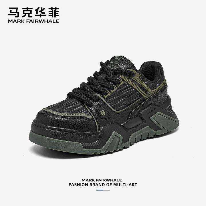 马克华菲男鞋2025新款百搭潮流男士运动鞋子厚底增高休闲板鞋男款