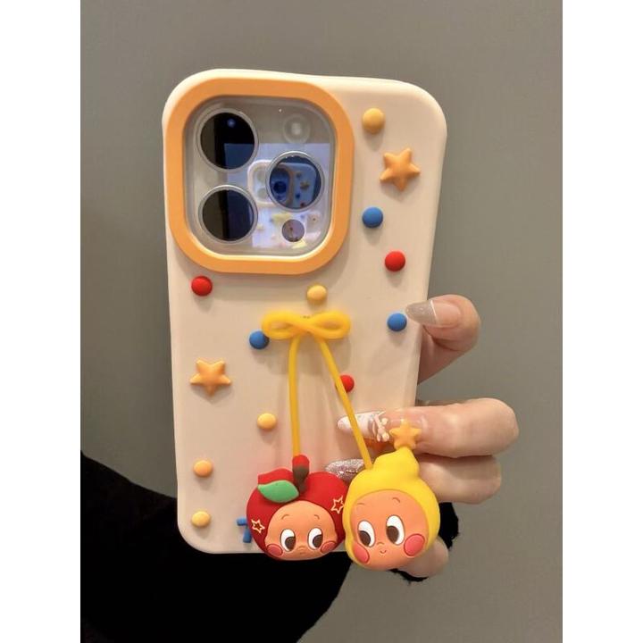 卡通彩色波点苹果星星宝宝适用iphone17promax苹果16手机壳硅胶软