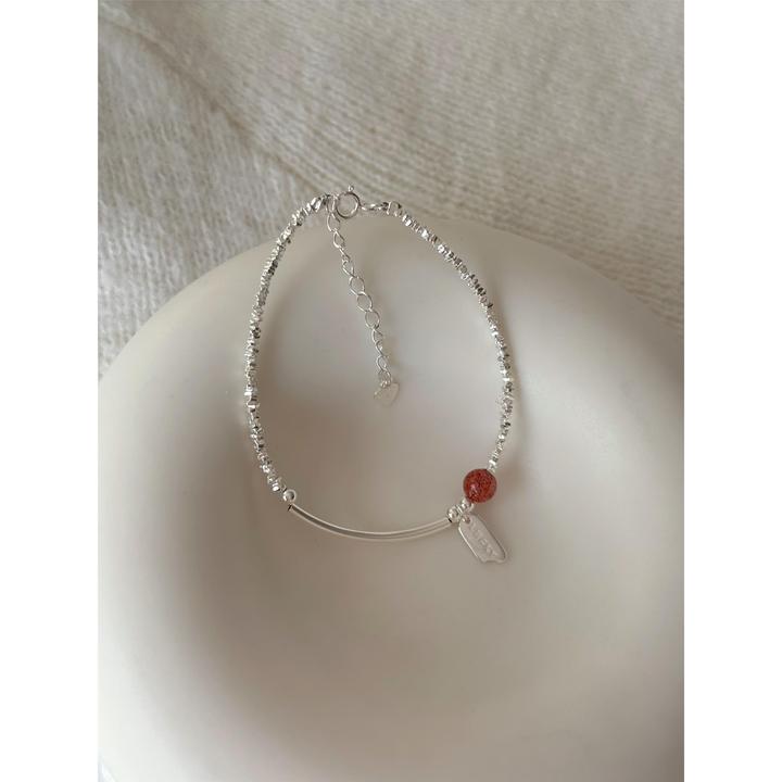 925银手链 有迹MilkyWay草莓晶Lucky牌碎银子手链s925纯银手饰