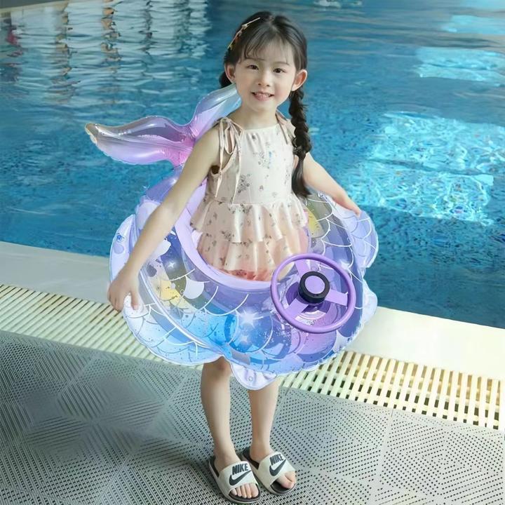 儿童游泳圈3-6岁女孩人鱼可爱耐用防侧翻加厚款宝宝腋下圈座圈