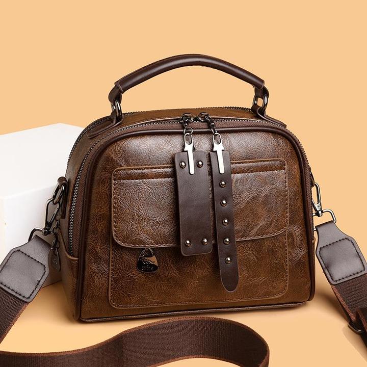 袋鼠真皮女包大容量单肩斜挎包2025新款休闲时尚百搭手提包妈妈包