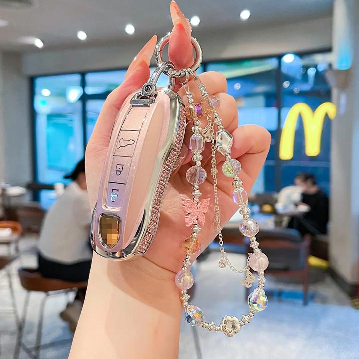 适用保时捷帕拉梅拉钥匙套911卡宴Macan718钥匙壳Taycan扣钥匙包