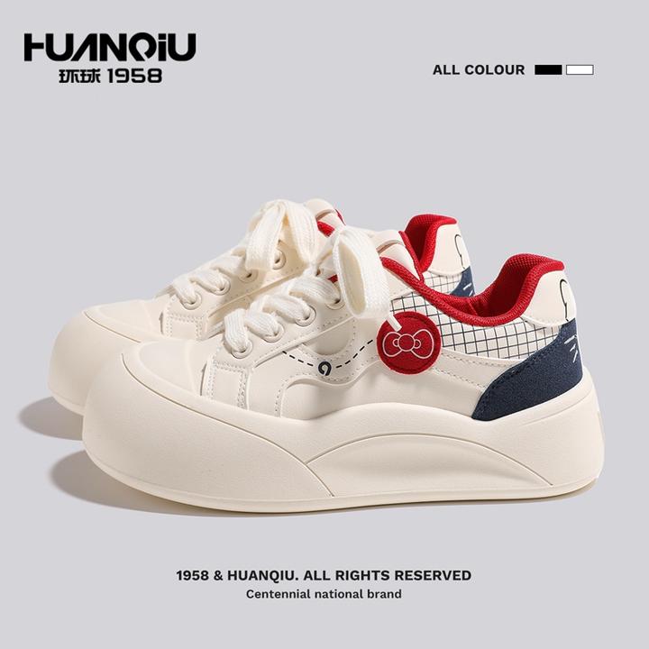 环球厚底百搭小白鞋秋季爆款学生休闲鞋子个性时尚校园复古板鞋女