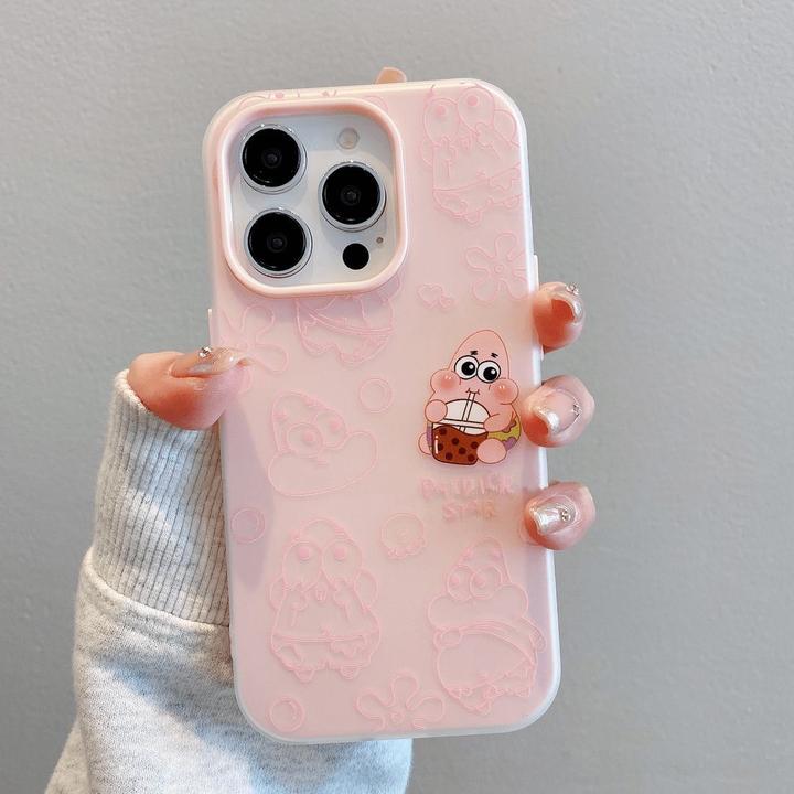 海绵宝宝派大星适用苹果17pro/16磨砂iPhone15果冻14二合一13/12