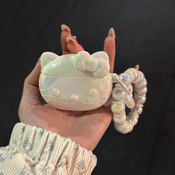 镭射立体kt猫咪硅胶耳机壳适用于苹果蓝牙airpods3/4耳机套可爱女