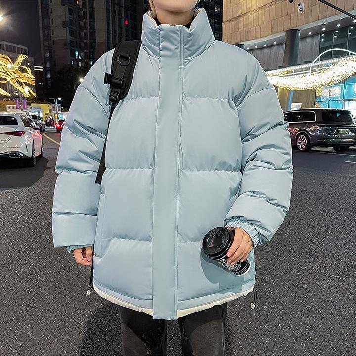 2025秋冬季新款加绒保暖棉衣男青少年时尚潮流宽松立领加厚外套