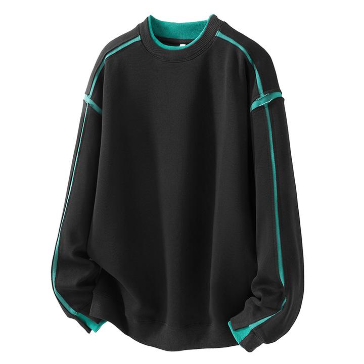 班尼路S&K2025秋春季美式潮流时尚撞色圆领长袖卫衣男生宽松百搭