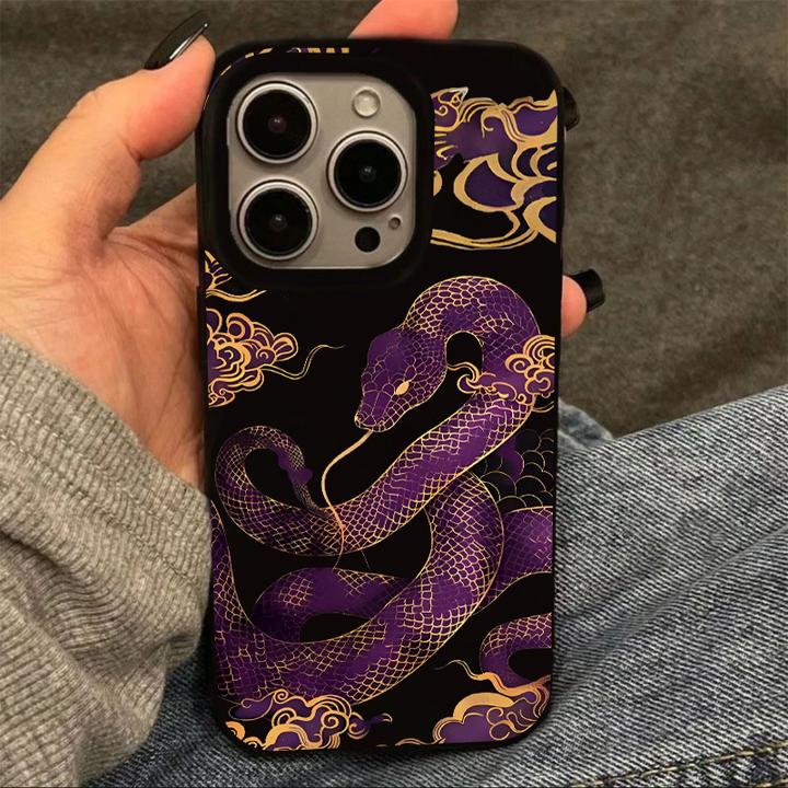 蛇年紫气东来适用iPhone16/15promax果冻手机壳苹果13/12防摔保护