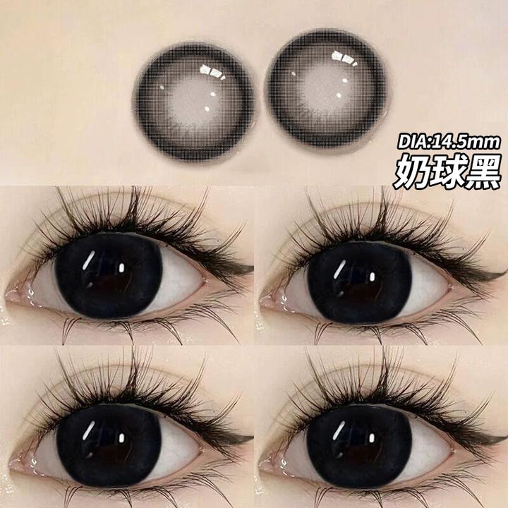【日抛30片】奶球黑学生日抛美瞳黑色大直径次抛隐形眼镜高光自然​