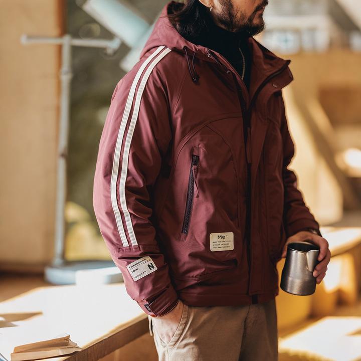 格蓝鹿美式防水户外工装夹克男冬季款潮牌可机洗工装加棉加厚外套