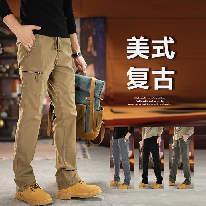 美式复古战术工装裤男2025新款潮流百搭户外宽松多口袋直筒休闲裤