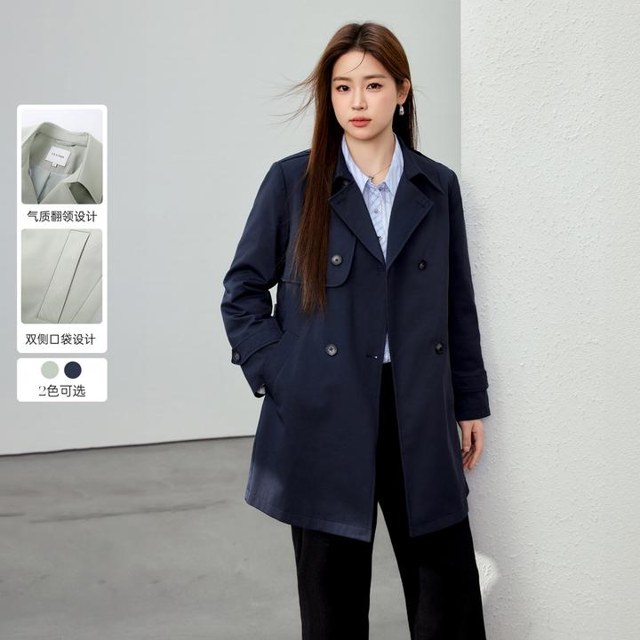 【欧若智性风早秋外套】纤莉秀E大码女装松紧腰慵懒洋气风衣QK0199