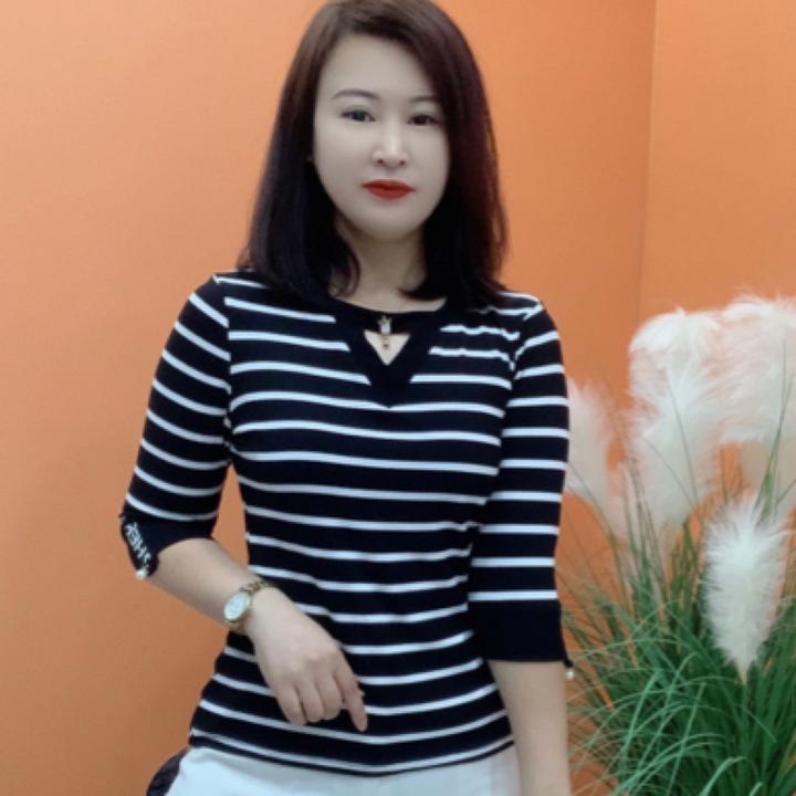 659新款条纹分袖打底衫