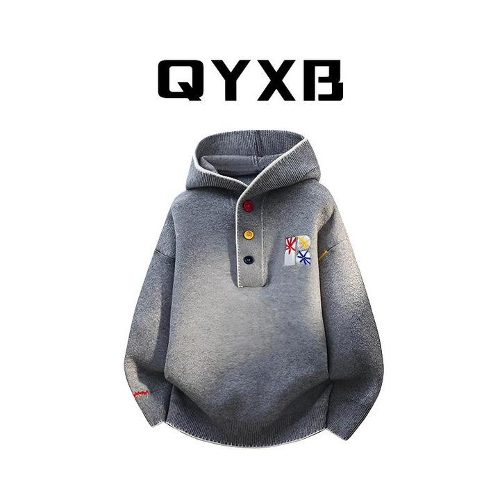 【品牌正品现货】QYXB毛衣男士秋冬新款宽松韩版时尚休闲百搭针织衫