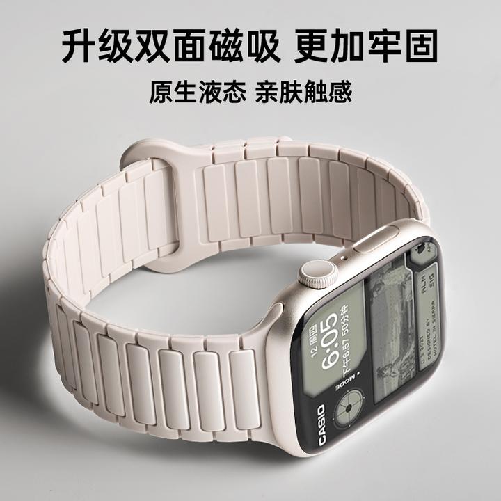适用苹果s10新款手表表带iwatch10腕带applewatch9磁吸s9硅胶S8