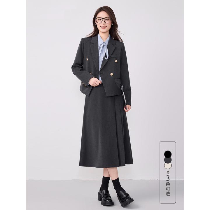 秋冬小西装外套女2026新款职业洋气裙气质面试正装黑色西服高级感