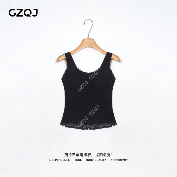 广州琴姐 琥珀流光风秋冬新款镂空蕾丝纯欲背心吊带女美背 6883