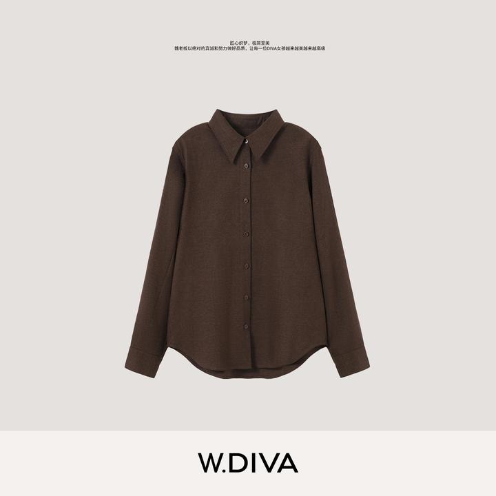 W.Diva【松思序】莱赛尔木棉腹股复古百搭显瘦通勤衬衫53S202987