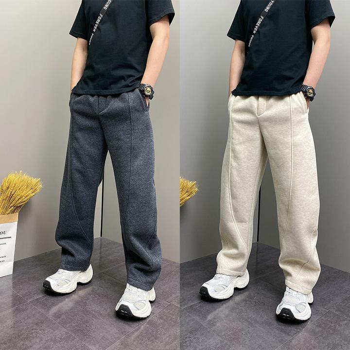 2025秋冬男士大码宽松阔腿高街休闲裤运动卫裤痞帅直筒弯刀工装裤