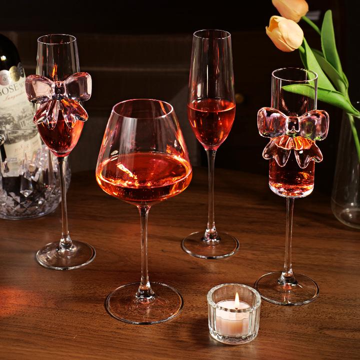 轻奢香槟杯高颜值玻璃杯创意小众鸡尾酒杯高脚酒杯红酒杯果汁杯子