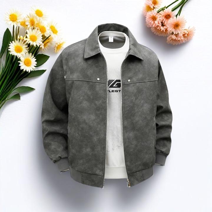 高级感春秋款2025新款小众设计休闲夹克男女国潮宽松外套潮牌