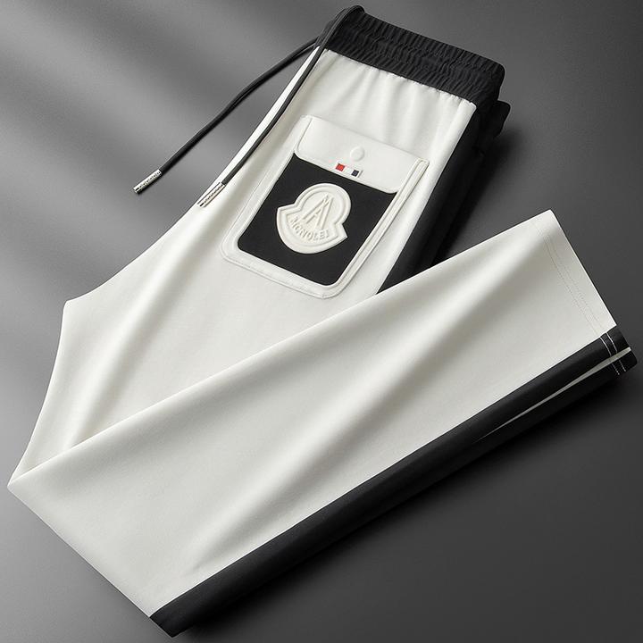 EOENKKY夏季柔软裤子男冰丝太空棉空气层撞色拼接男士卫裤休闲裤