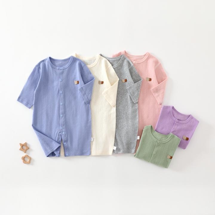 （长袖闭裆）薄夏款婴儿衣服纯棉A类无骨宝宝哈衣爬服婴儿连体衣