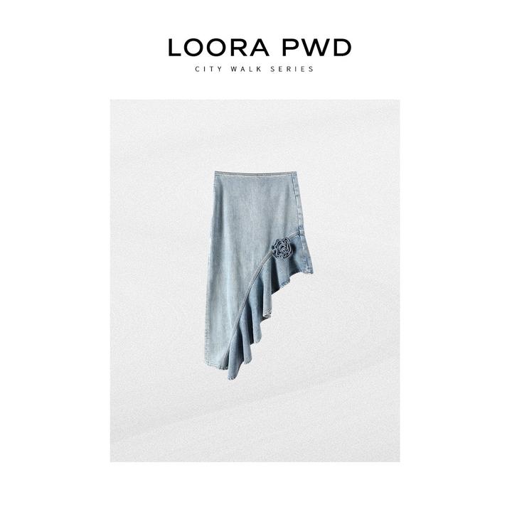 LOORAPWD/罗拉密码 2025款不规则时尚设计师款牛仔裙25CJBF0067N