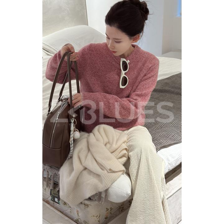 Z.blues【情书】高克重显白康宝莱丝羊绒花纱针织衫YZALM2097