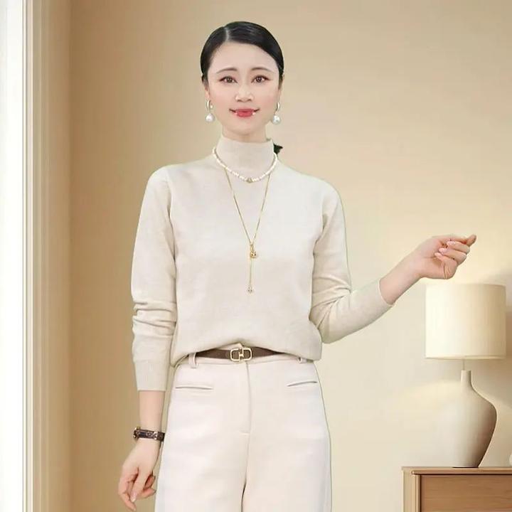 【主播推荐】一线成衣中高领秋冬羊毛软糯宽松内搭针织打底衫女#981