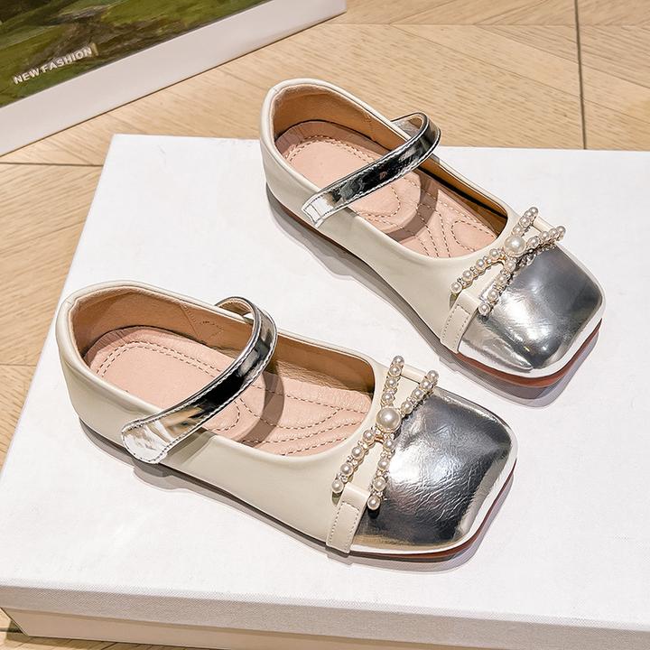 潮牌女童韩版小皮鞋2025春秋新款百搭时尚拼接软底女宝宝单鞋玛丽