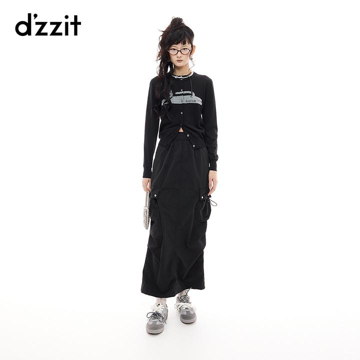 【商场同款新品】dzzit地素长袖针织衫25秋猫咪提花上衣女3J3E5171A