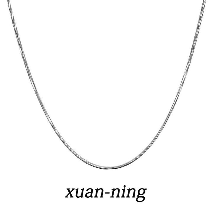 钛钢项链 蛇骨链潮ins小众细链子毛衣链素链嘻哈风时尚百搭蛇骨链