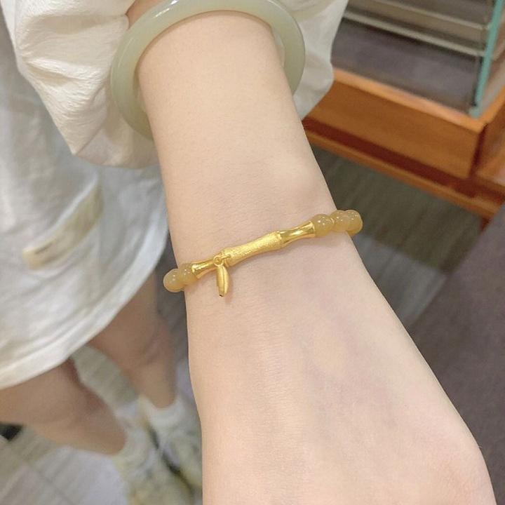 铜合金手链 竹节手串节节高升特色糖色个性饰品小众手链礼物ins风